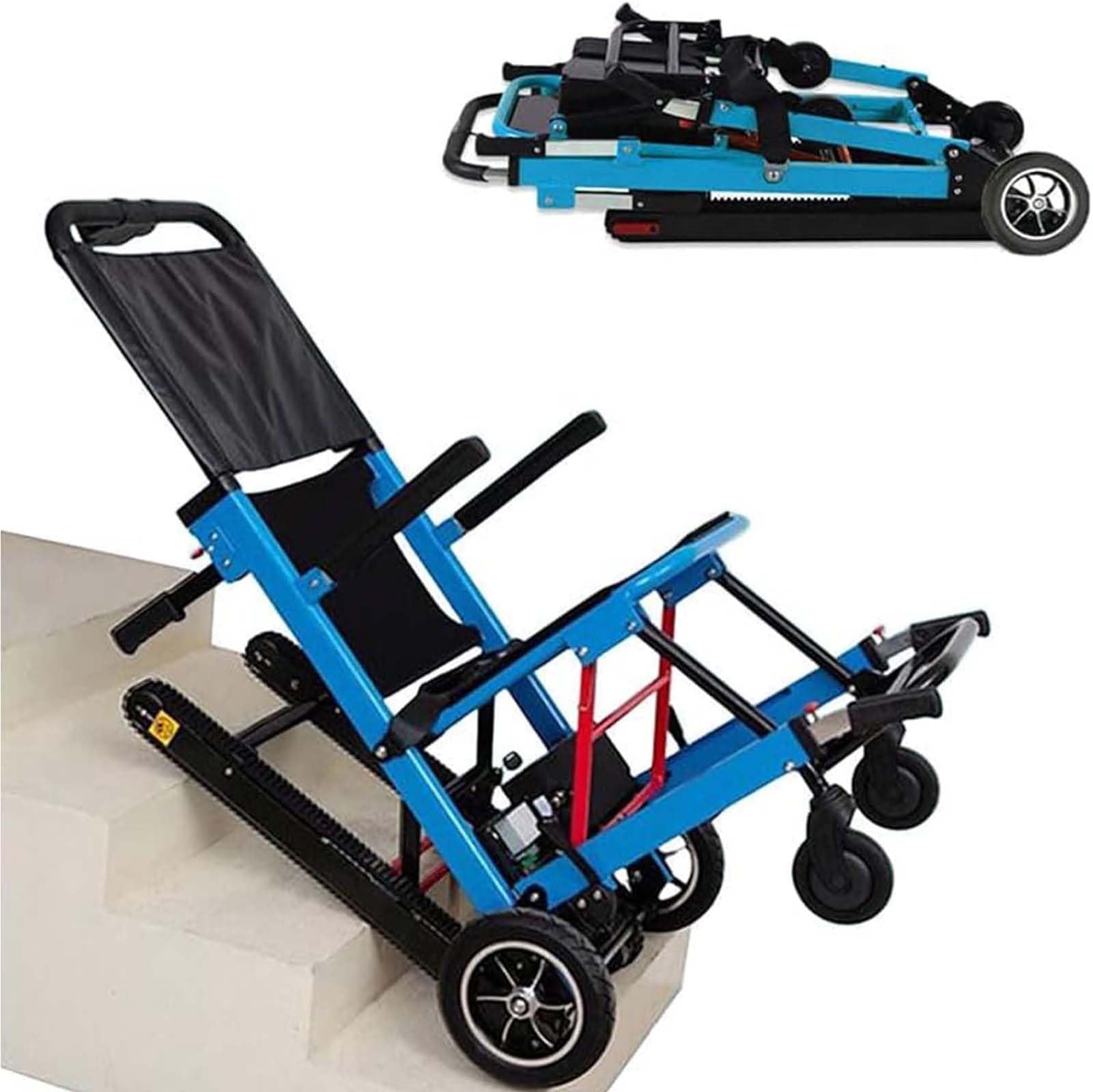 Montascale Elettrico Cingolato Montascale Elettrico Cingolato Montascale Motorizzato per Sedia a Rotelle con Design Pieghevole per Anziani Disabili Sedia Assistente Scale