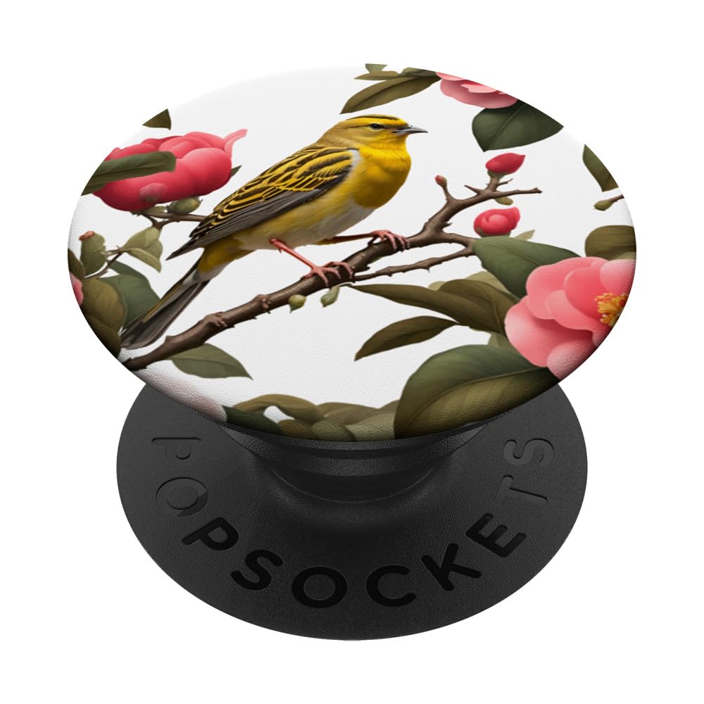 Alabama State Bird Yellowhammer And Camellia PopSockets Standard PopGrip