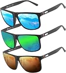 Lunettes de soleil polarisés pour hommes/femmes; cadre lumineux vintage/classique/élégant; HD objectifs du pilote; Golf/conduite/pêche/voyage Vêtements de vue
