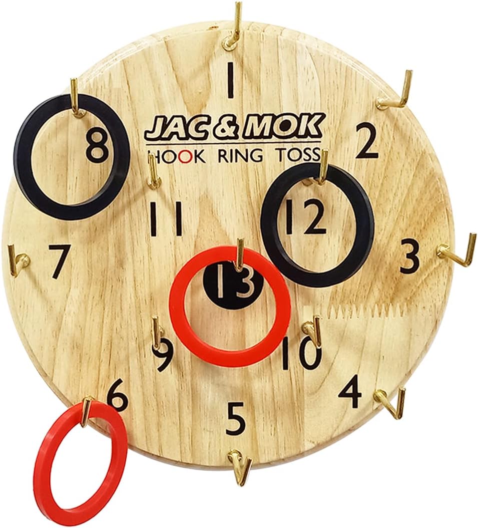 Deluxe Hook and Ring Toss Game 12 Rings and Extra Hook Ring Tossing