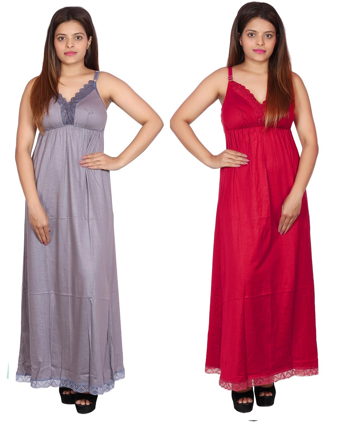 Full-Length Nighty Slip with Attached Bra - Luxurious Women's Loungewear.(BN)-image-24