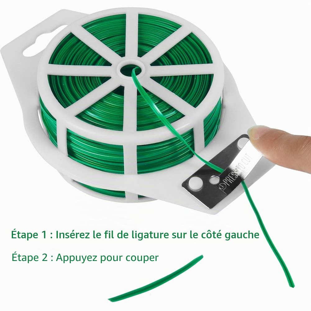 Tenn Well Fil de Serrage pour Jardin, 100 M, Fil Torsadé pour Plantes Grimpantes, Vignes, Arbustes et Fleurs (Vert)