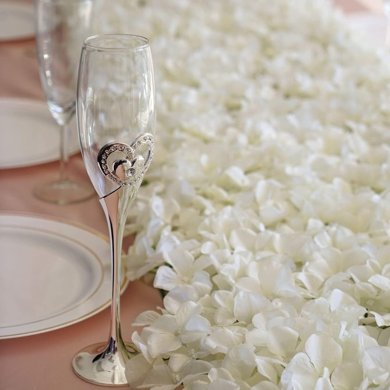 ENOVA HOME Silk Hydrangea Flower Mat Wall Wedding Event Decor for DIY Centerpieces Arrangements Party Home Decorations (8, Cream)