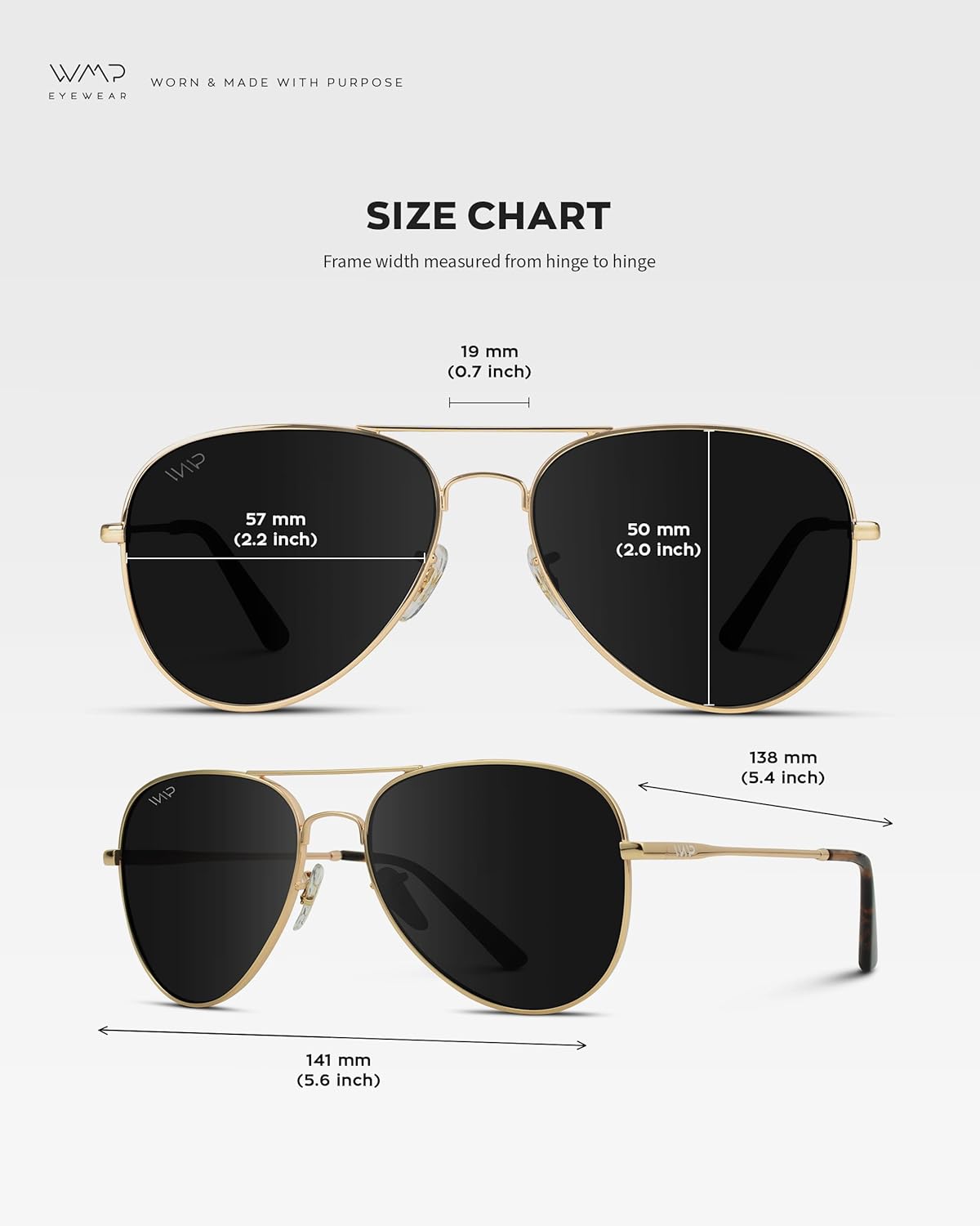 WearMe Pro - Polarized Pilot Style Classic Aviator Sunglasses