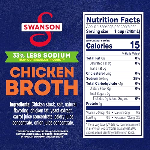 Image of SWANSON S Natural Goodness Lower Sodium Chicken Broth, 32 oz Carton