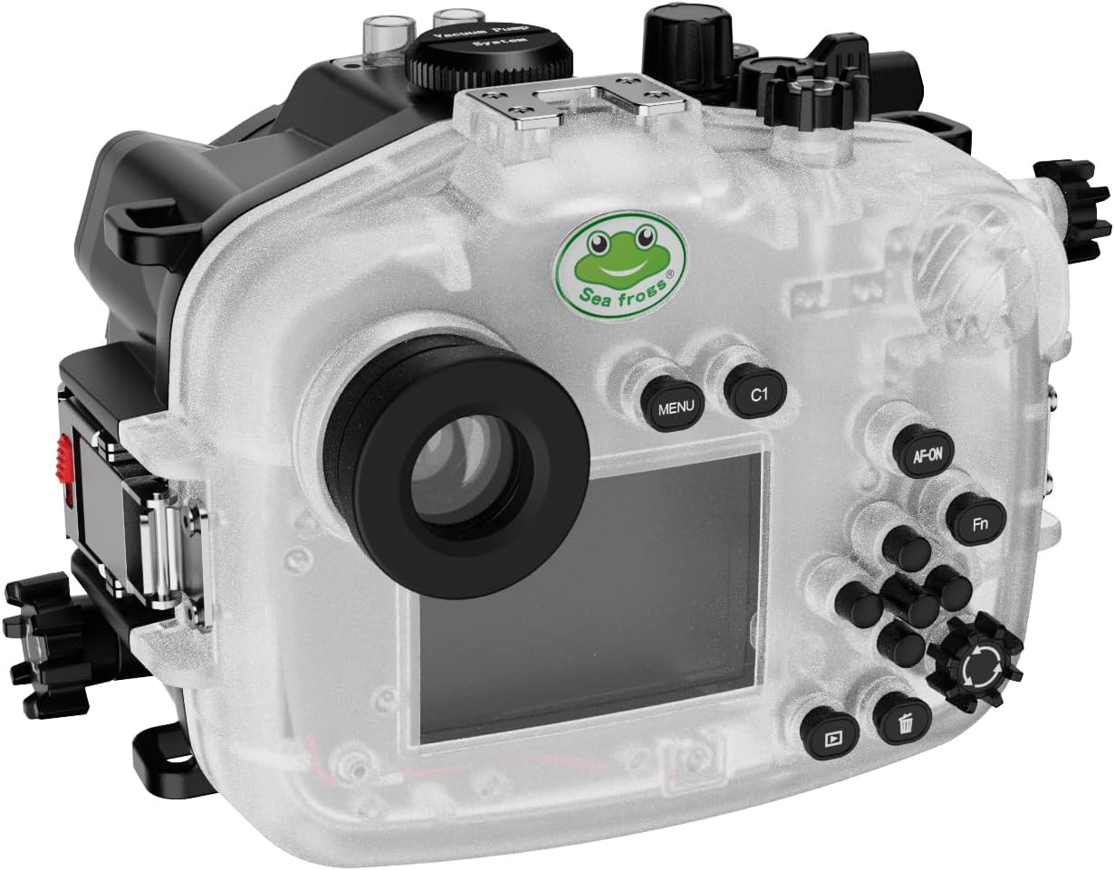 Sea Frogs Underwater Camera Case Compatible with Sony A7C-II for FE 90mm F2.8 Macro G OSS IPX8 40m/130ft Maximum Diving Depth A7C-2 Waterproof Camera Housing for Diving, Surfing, Rowing