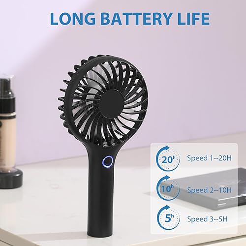 Miniatura 3 de RJVW Mini ventilador de mano portátil, ventilador de mano personal, pequeño ventilador portátil recargable por USB, mini ventilador de bolsillo con