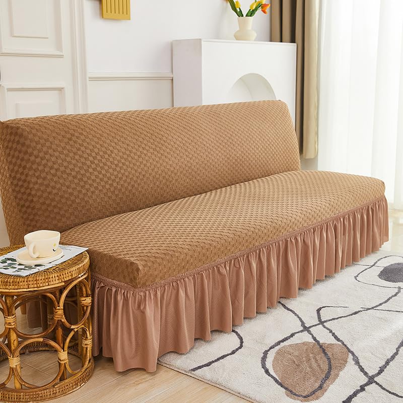 Housse de canapé élastique imperméable marron idéale pour les familles et animaux