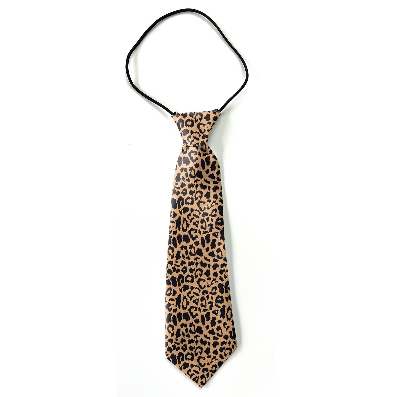 KAWAMOUSE Toddler Size ( Leopard Print ) Pre-Tied Adjustable Novelty Necktie, Fashion Conversational Neck Strap Ties for Boys and Children, for Wedding Parties Events
