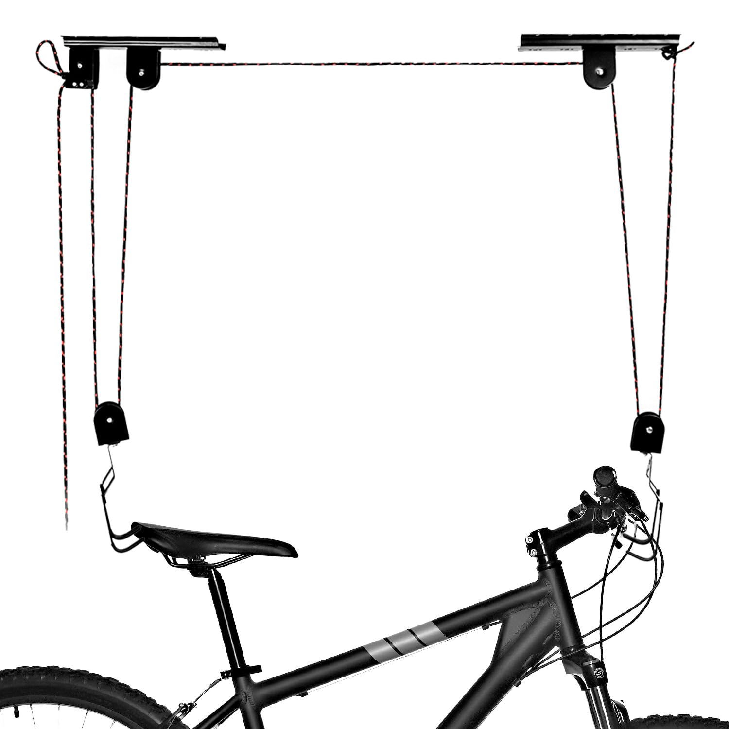Qwork Qwork® Bicycle Lift, Bicycle Ceiling Lift, 60 Kg Load Capacity, Bicycle Lift With Pulley