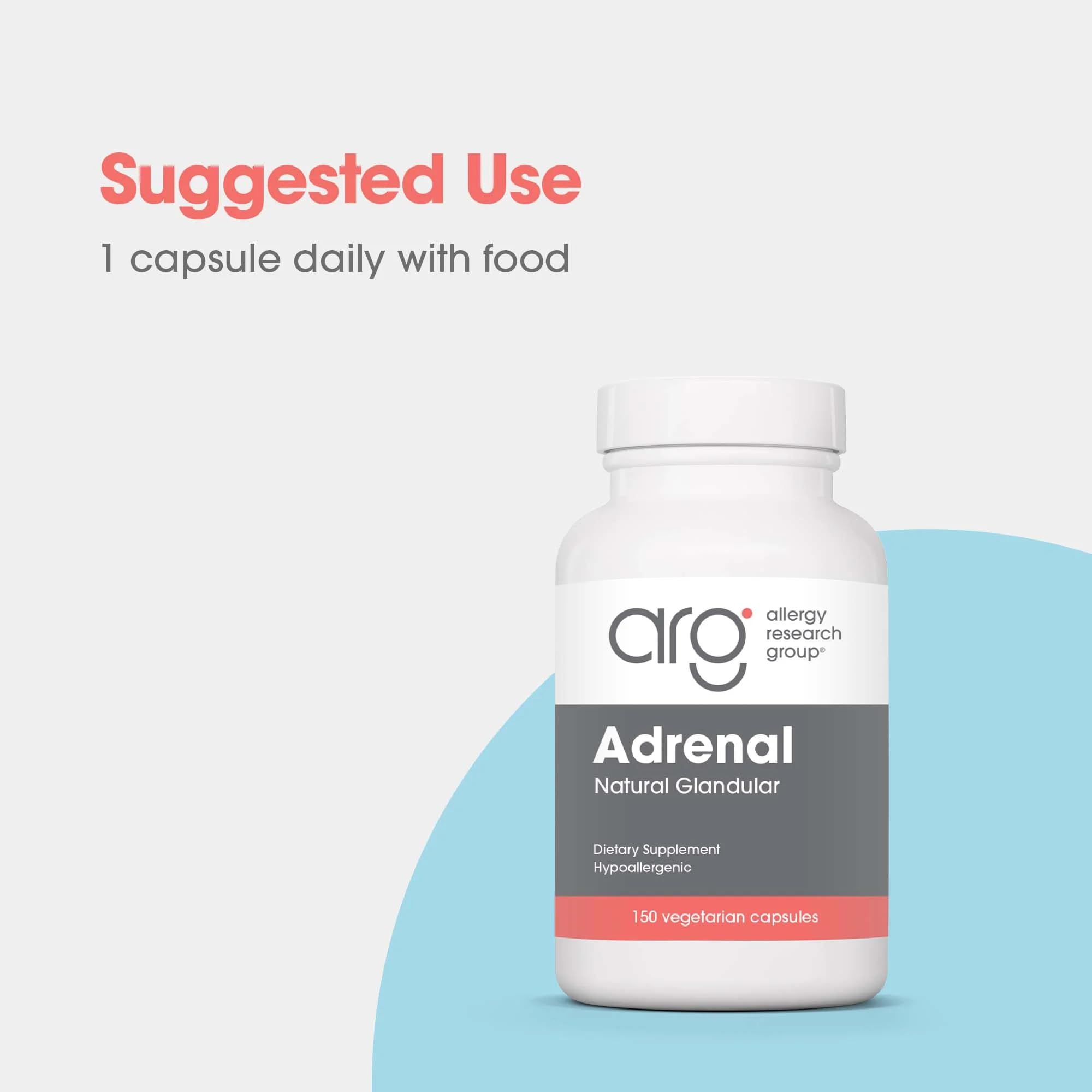 Allergy Research Group Adrenal Natural Glandular 100 mg 150 Kapseln