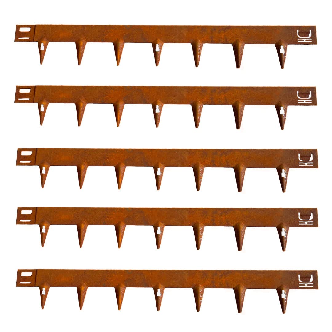 Core Edge Lawn Edging 5m | Flexible Steel Metal Lawn Edging Border Garden Decoration Outdoor Flower Vegetable Bed Patway Landscape | Corten | 65mm Face | 85mm Spike | 1.6mm Thick | Pack of 5 x 1075mm