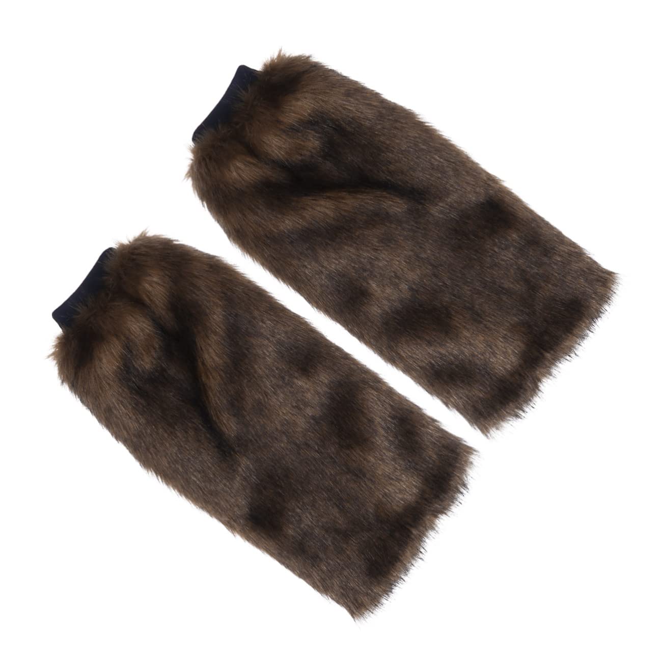 Toyvian Scaldamuscoli Lunghi in Pelliccia Ecologica 40cm Marrone | Leg Warmer Morbido e Leggero, Stile Fashion per Donne e Ragazze, per Autunno e Inverno