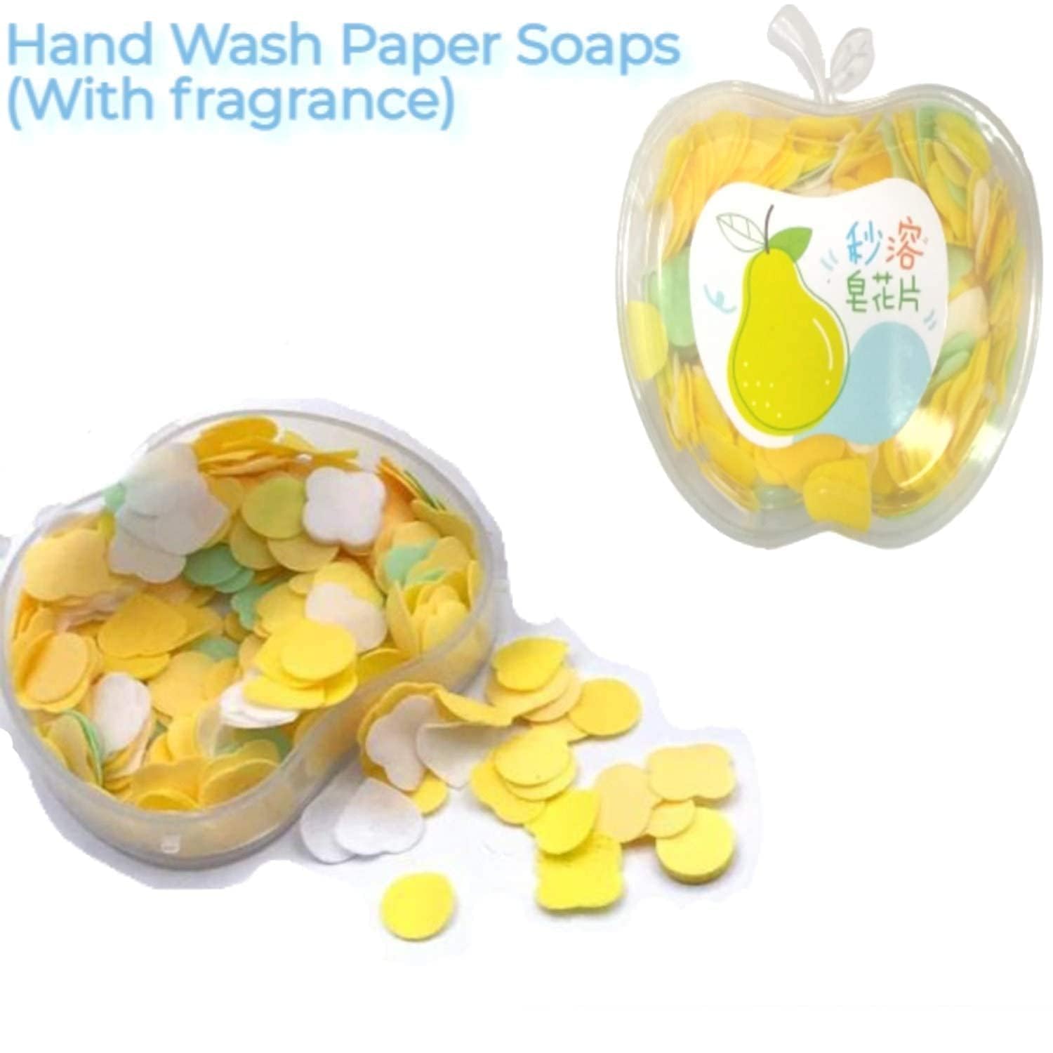 Glamezone 6 Pcs Apple shape Paper Soap in Plastic Box For Travel (6 x 3.33 g)
