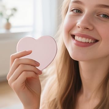 Portable Mirror Heart Shaped Compact Tool