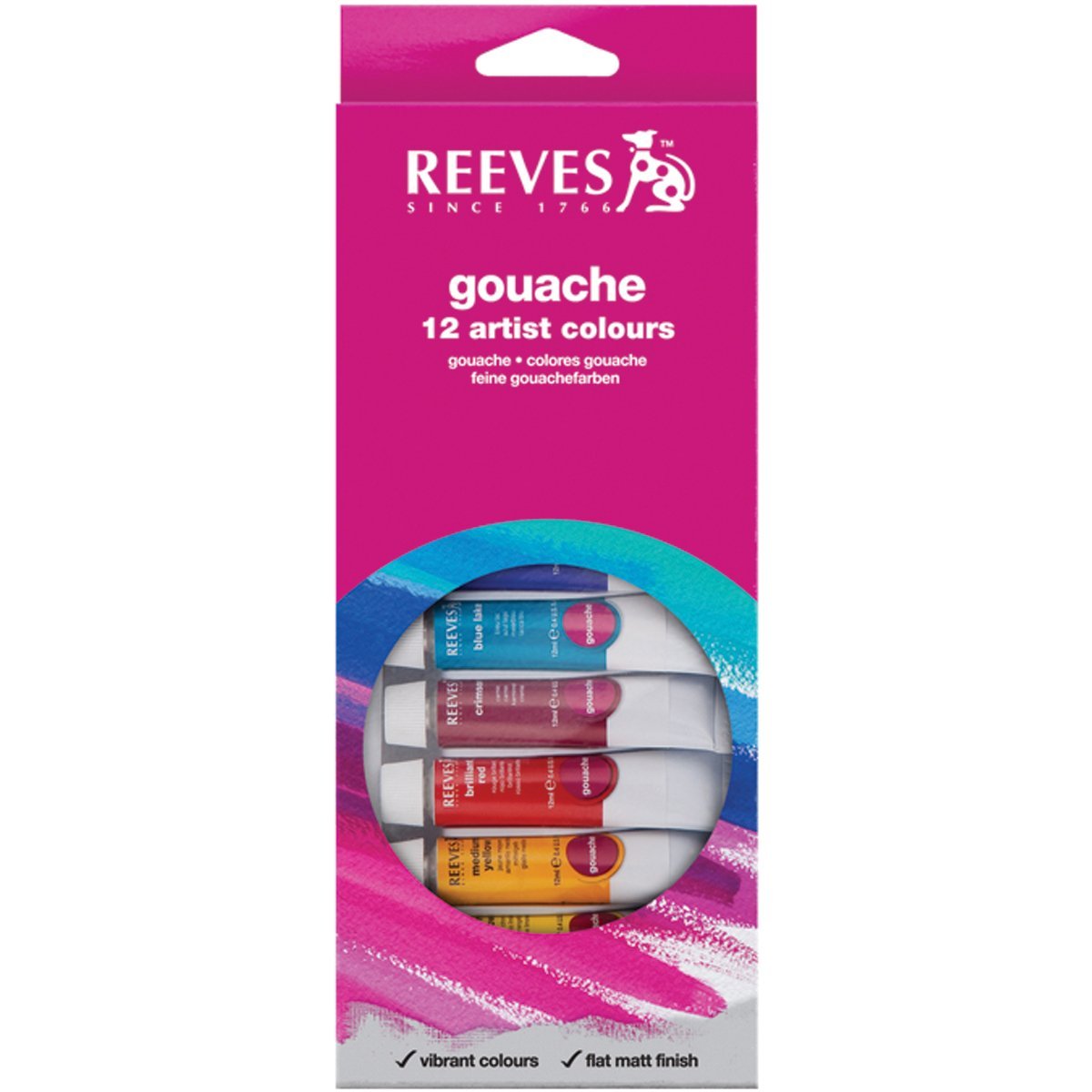 ReevesGouache Colour Tube Set, 10 ml - 12 Pack