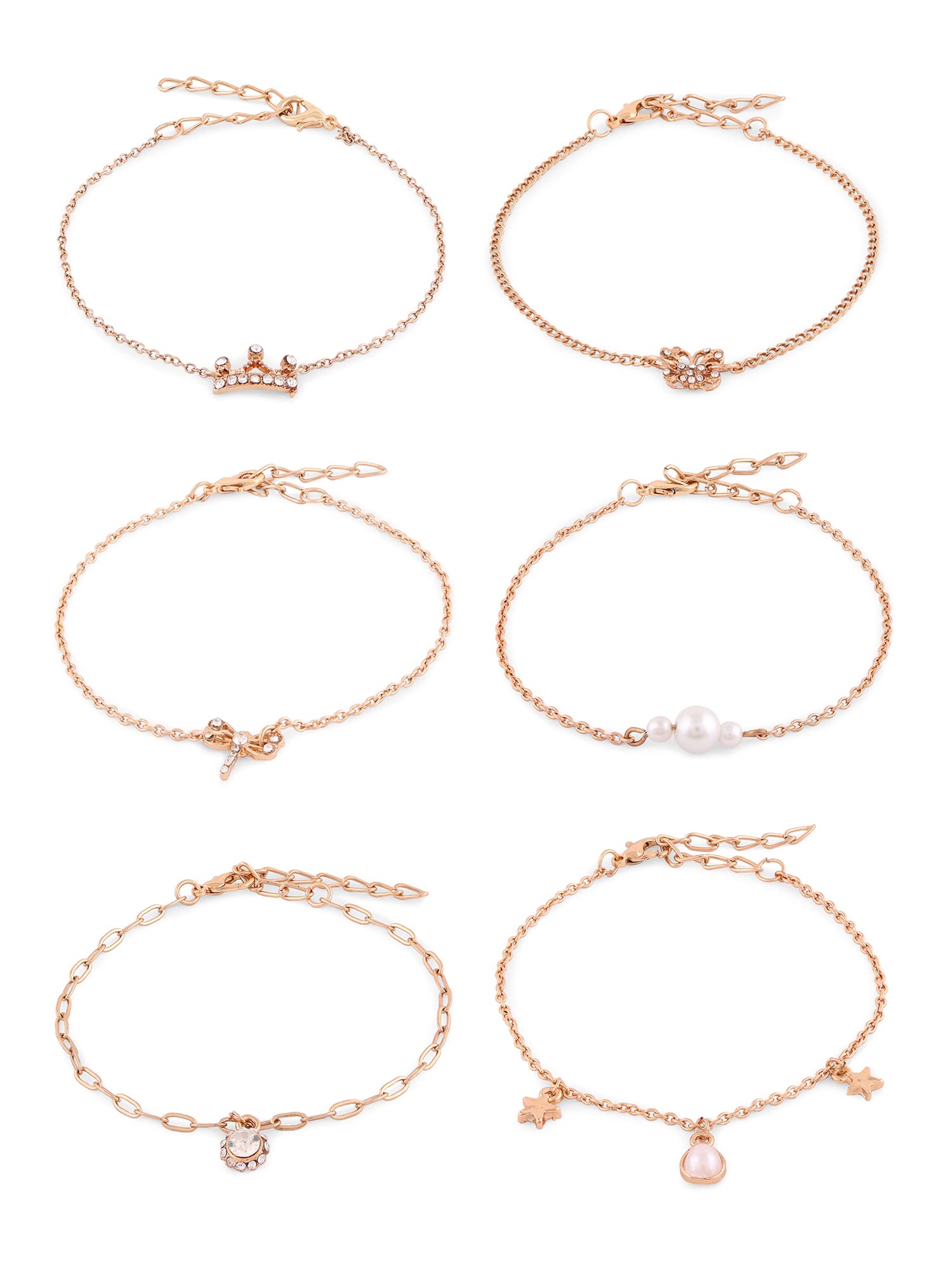 ZAVERI PEARLS Set of 6 Gold Tone Dazzling Diamonds & Pearl Embellished Stack Bracelets For Women-ZPFK14546 (B0BCGGFMMX) Amazon Price History, Amazon Price Tracker