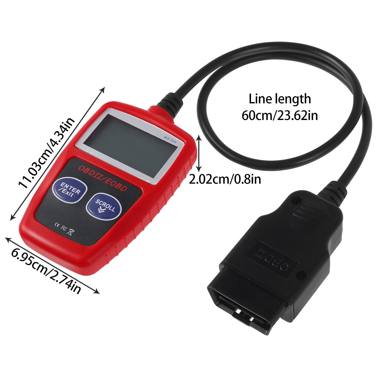 ZJMCAJY Accurate Car Fault Code Reader I/M Readiness Engine Diagnostic Scanner Multifunctional Scanner Read and Erase Fault Code View Freeze Data CAN Diagnostic Tool