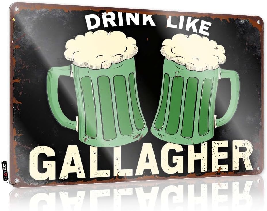 TRBW Funny House Decor Drink Like Gallagher Metal Bar Signs Tin Metal Decor