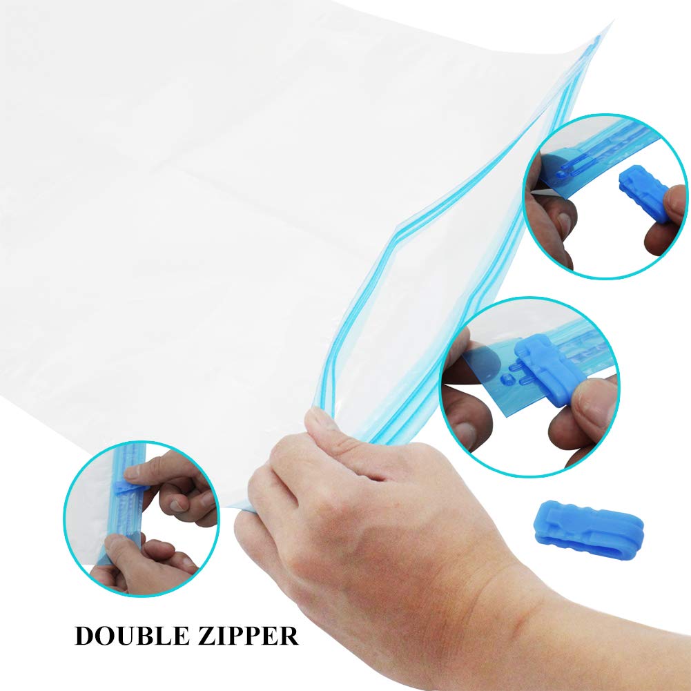 ValueHall 12 pcs Vacuum Storage Bags for Travel, Hand Rolls Up Compressed Storage Bag for Clothing, Organizing, Luggage, and Suitcase, No Pump Needed V7065