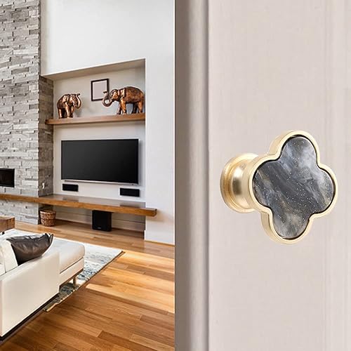 Miniatura 6 de 6 pomos de trébol para pintura de tinta, pomos de cajón para armario, manijas de armario para el hogar, baño, tiradores multiusos, pomos de aleación