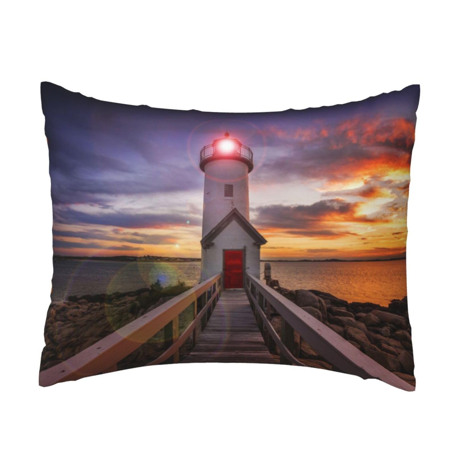 WSHFFILO Lighthouse printed Pillow Case 20x26in Decorative pillowcase Throw Pillow Cover