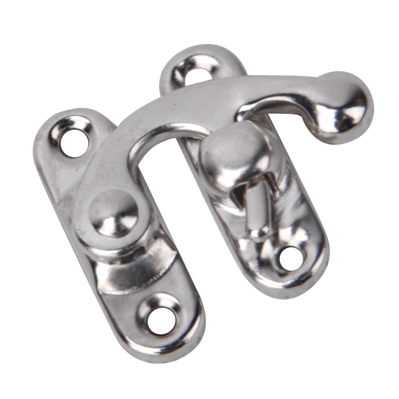 Restokki Hasp Hook, Vintage Style Iron Latch Hook for Jewelry Boxes 3.2 x 2.8cm Bedroom (Silver Right Hook)