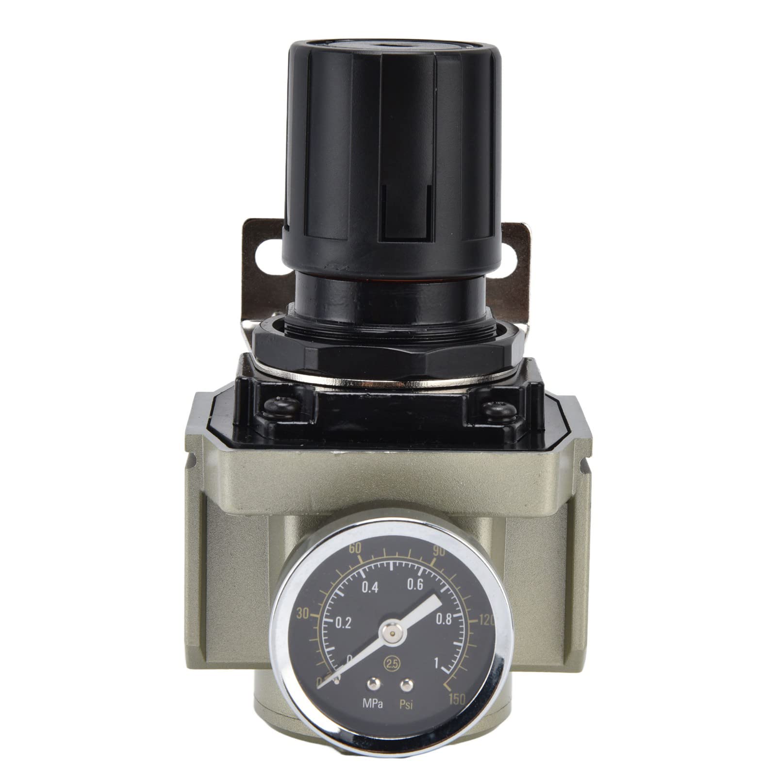 Ejoyous Regolatore di Pressione dell'aria Valvola di Pressione in Lega di Alluminio con Manometro da 0,05 a 0,8 MPa Resistenza 1,0 MPa Display con Nucleo in Rame per Compressore d'aria Utensili