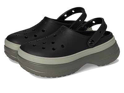 Crocs Classic Stacked Clogs Platform Platform Clog Shoes Black : Men