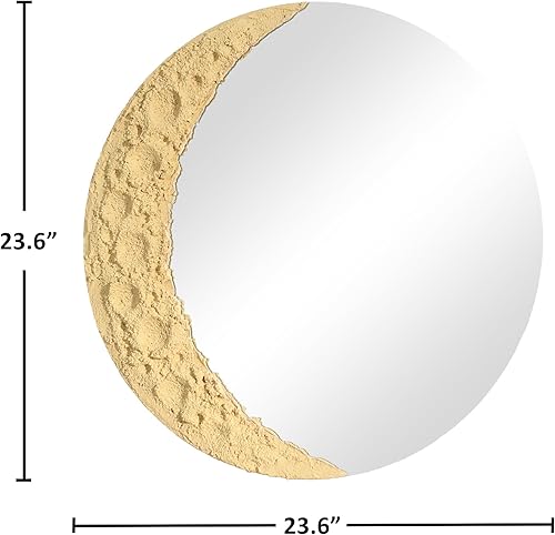 Miniatura 6 de Espejo decorativo redondo sin marco, para decoración de pared, para baño, sala de estar, dormitorio, pasillo, entrada, forma moderna y elegante