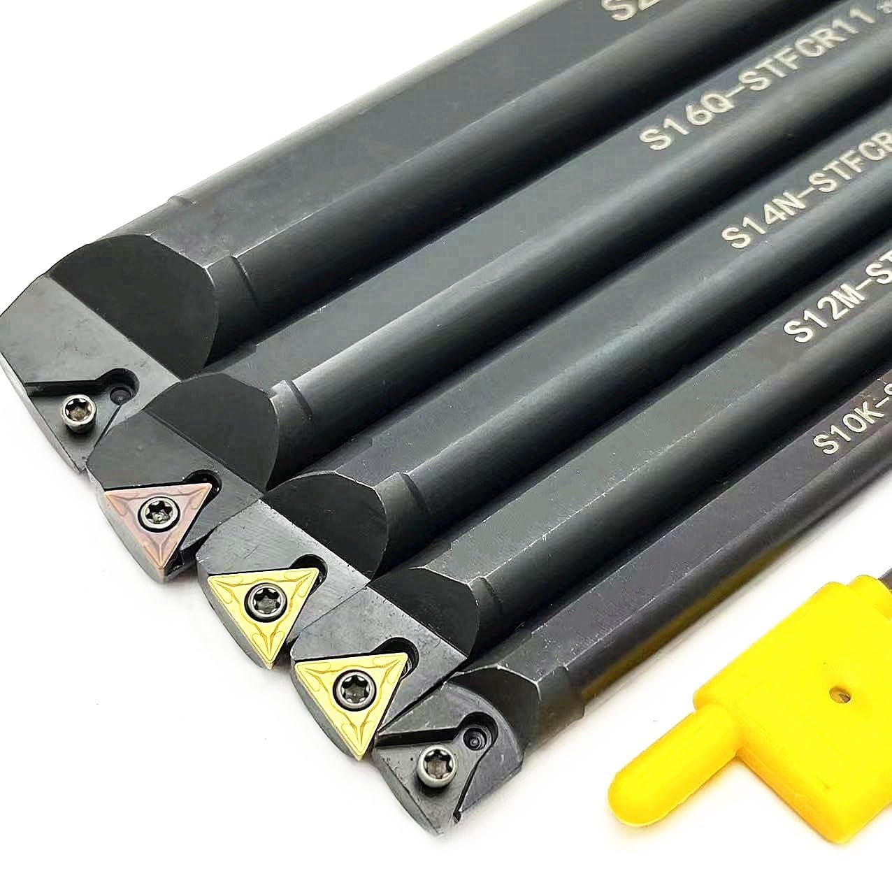 1 barre d'alésage de tour S16Q-STFCR11 16 mm outil de tournage interne porte-outil de tournage indexable + 10 inserts en carbure TCMT110204 UE6020