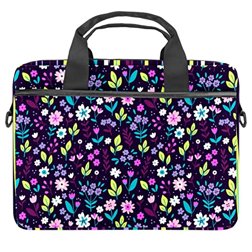 Sac bandoulière ordinateur 13.3 pouces housse PC portable 14 pouces floral violet