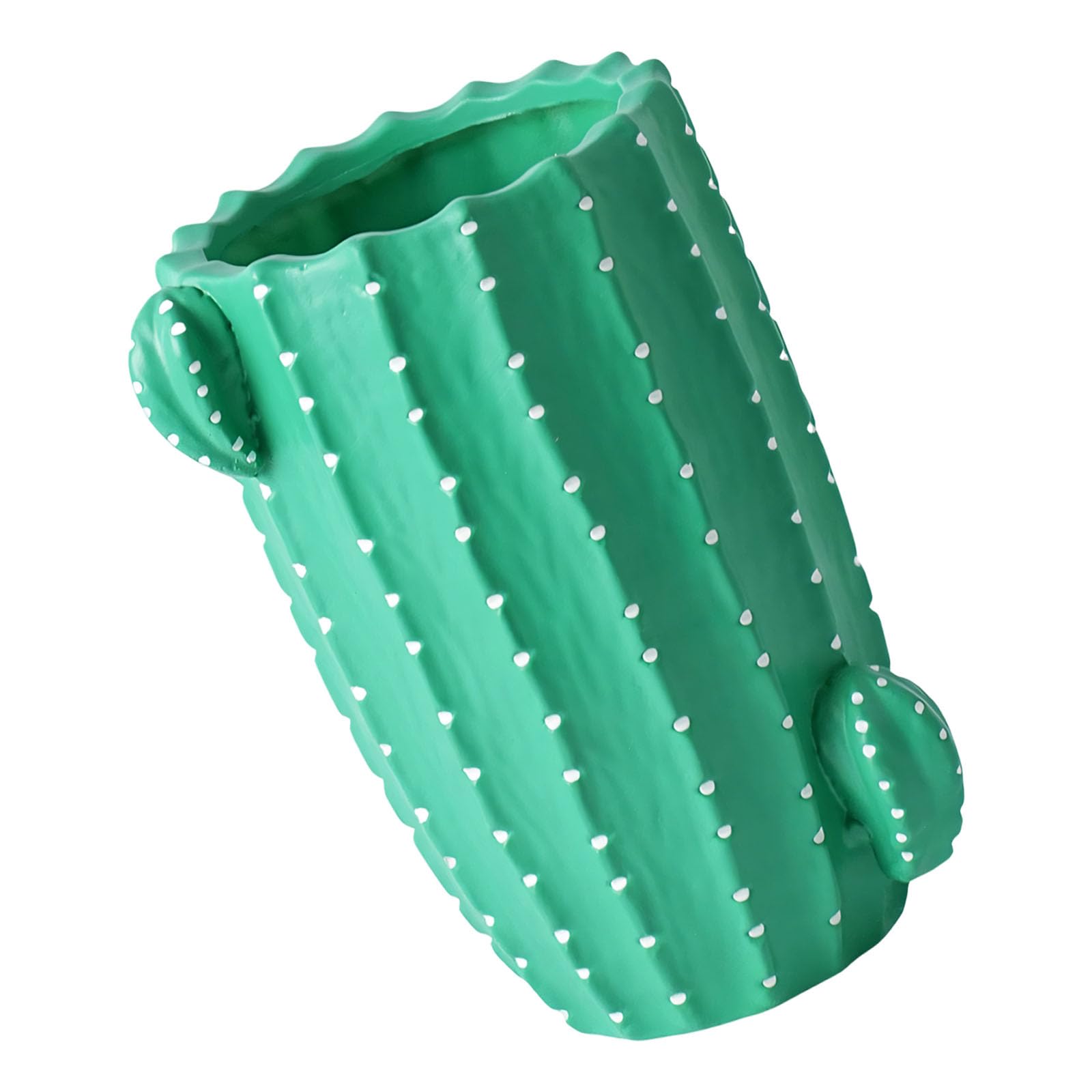 Decorative Cactus Planter Wide Opening Resin Vessel, Drainage Base Container for Small Greenery Desk Shelf Accent Cactus Flowerplanter Resin Container Tabletop Planter Shelf Balcony Windowsill Indoor