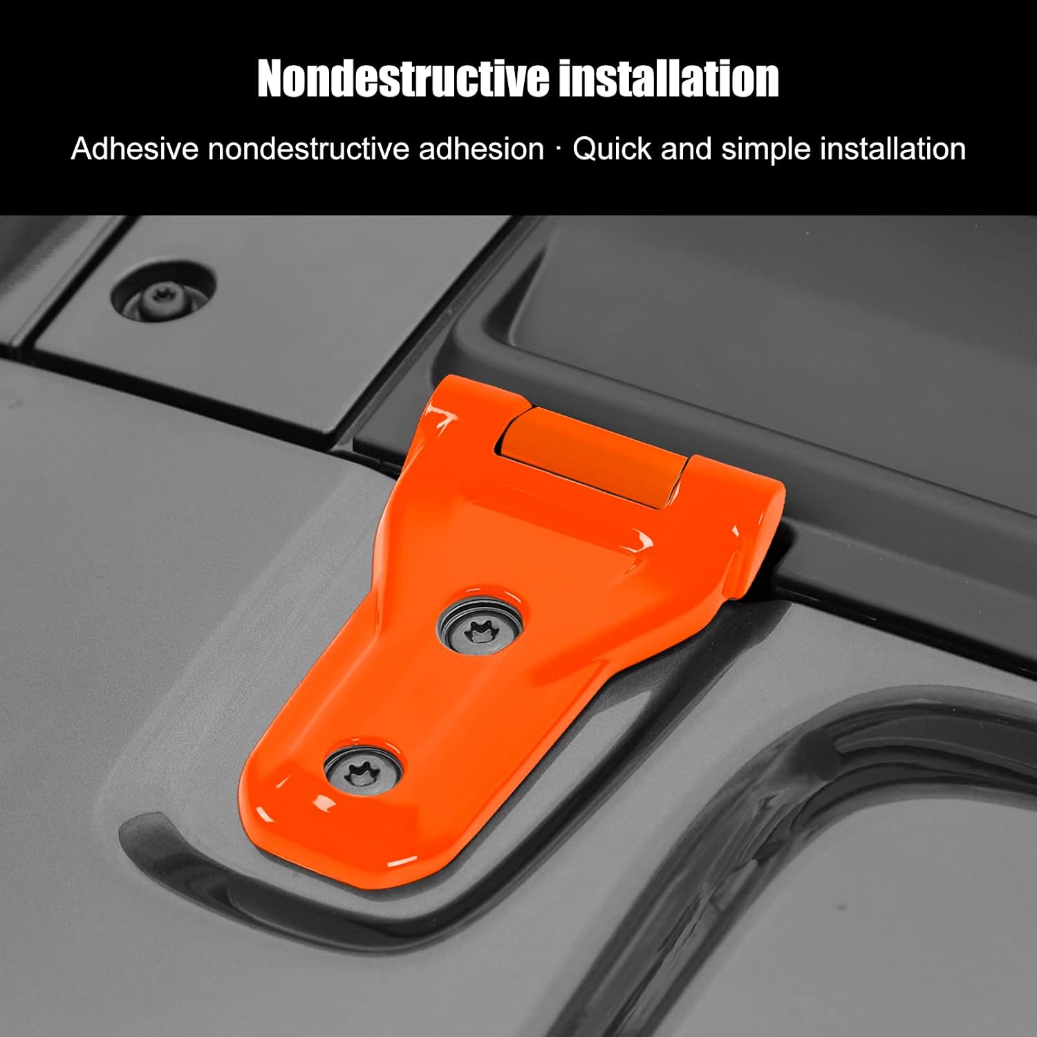 Engine Hood Hinge Cover Exterior Decoration Accessories for 2018-2021 Jeep Wrangler JL JLU & Gladiator JT, Orange