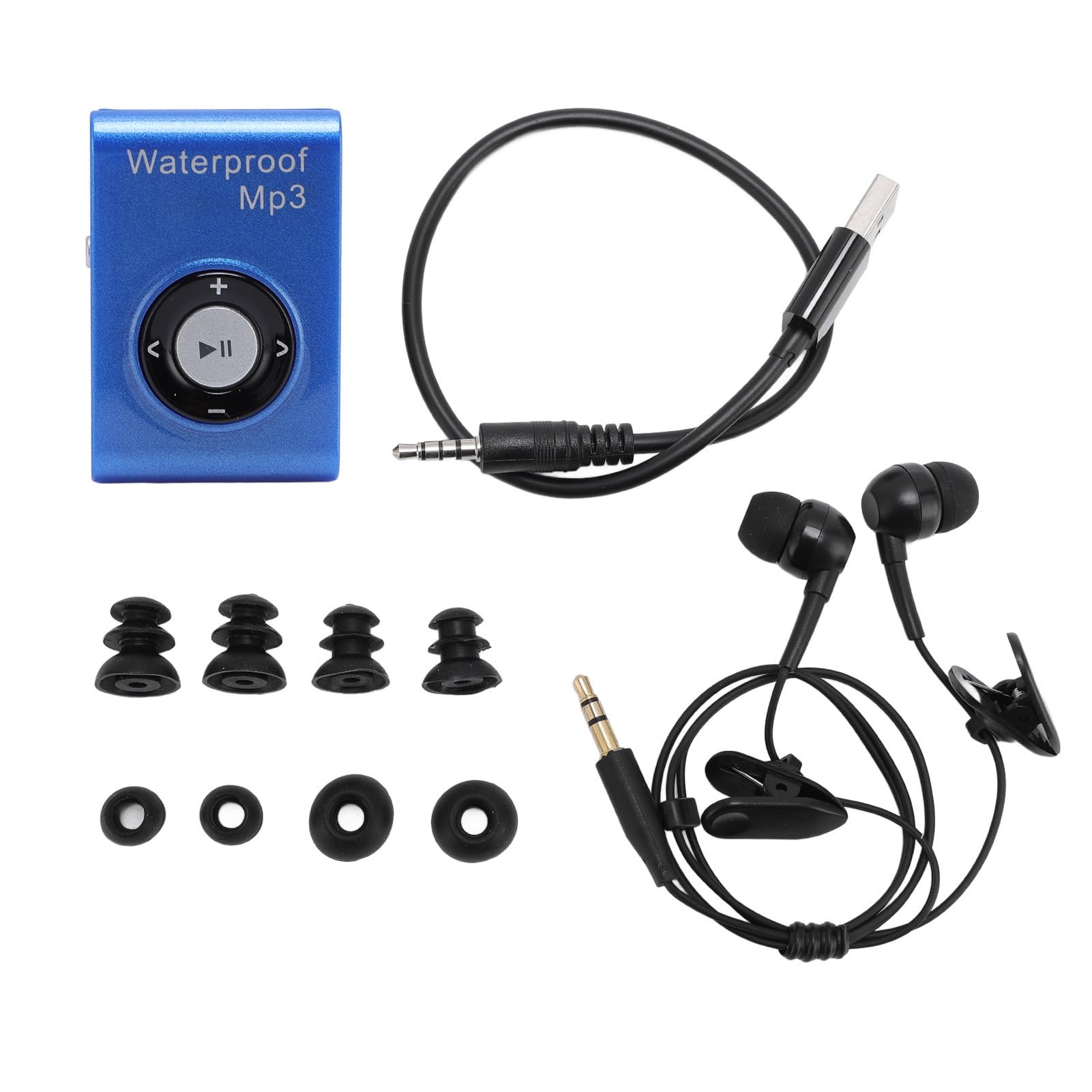 Lecteur MP3 de Natation 8 Go, Lecteur de Musique Portable étanche pour la Plongée, Le Surf, la Course, Casque sous-Marin Inclus (Blue)