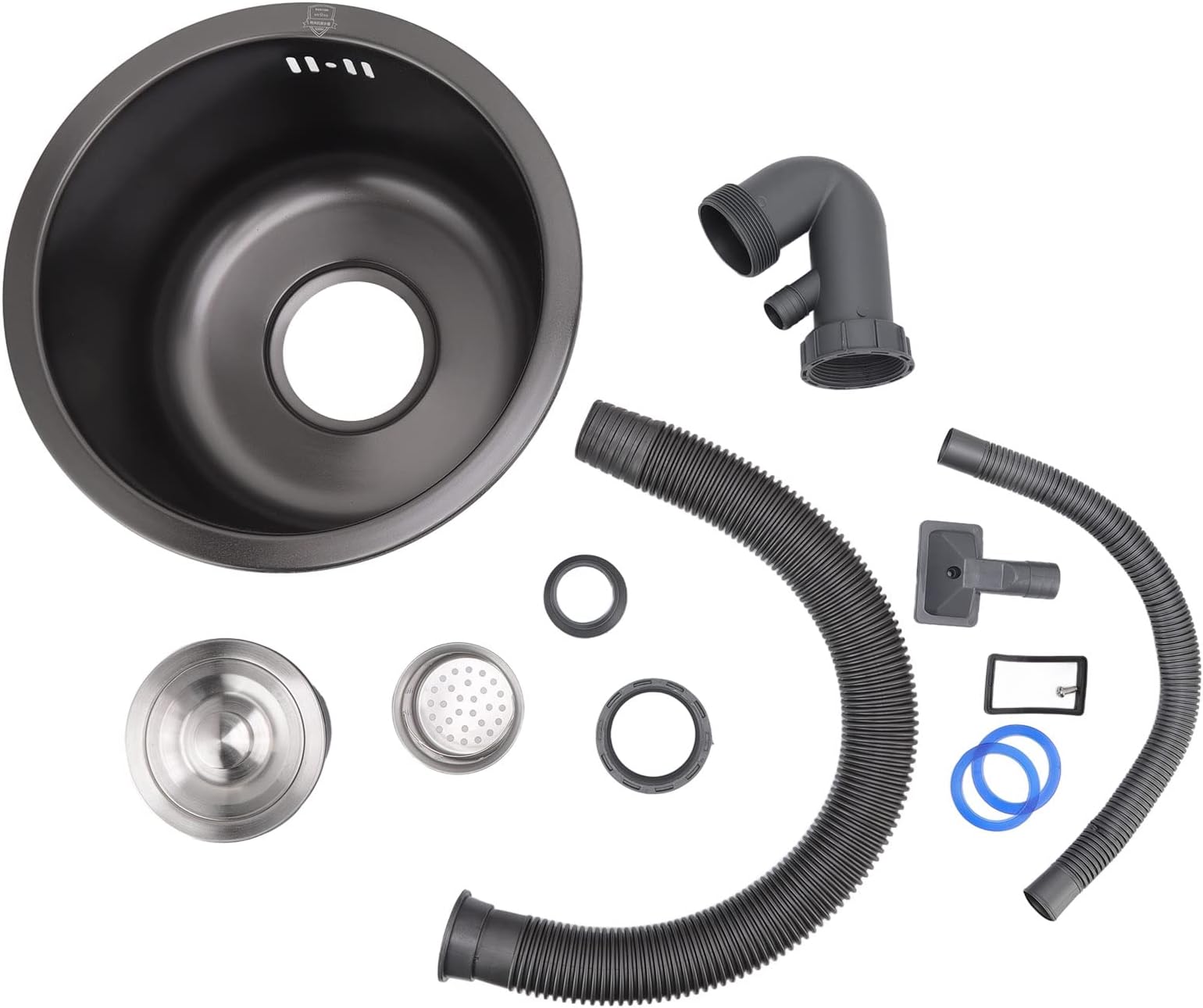 Sorandy Round Kitchen Sink Undermount Bar Sink Easy Installation High Capacity for Home 10.04in Stainless Steel Basin with Drain Accessories (#1)