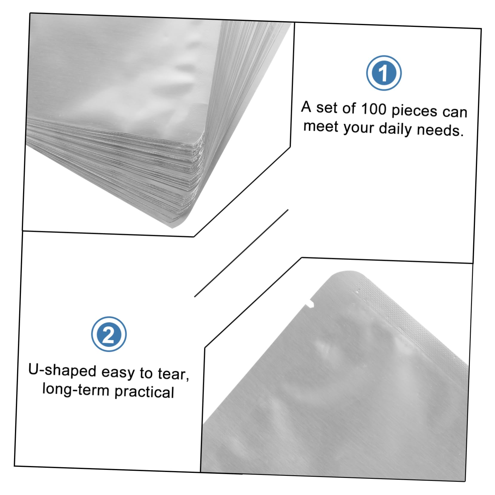 GOOHOCHY 100pcs Vacuum Seal Bags Food Cooking Bag Thick Leakproof Seal for Cosmetics Storage