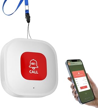 WiFi Smart SOS Alert Button for Elderly & Patients,Smart SOS Wireless Emergency Call System with App,Wifi Elderly Panic Call Button AlarmRechargeable & No Monthly Fees 2.4GHz OnlyWiFi Smart SOS Aler