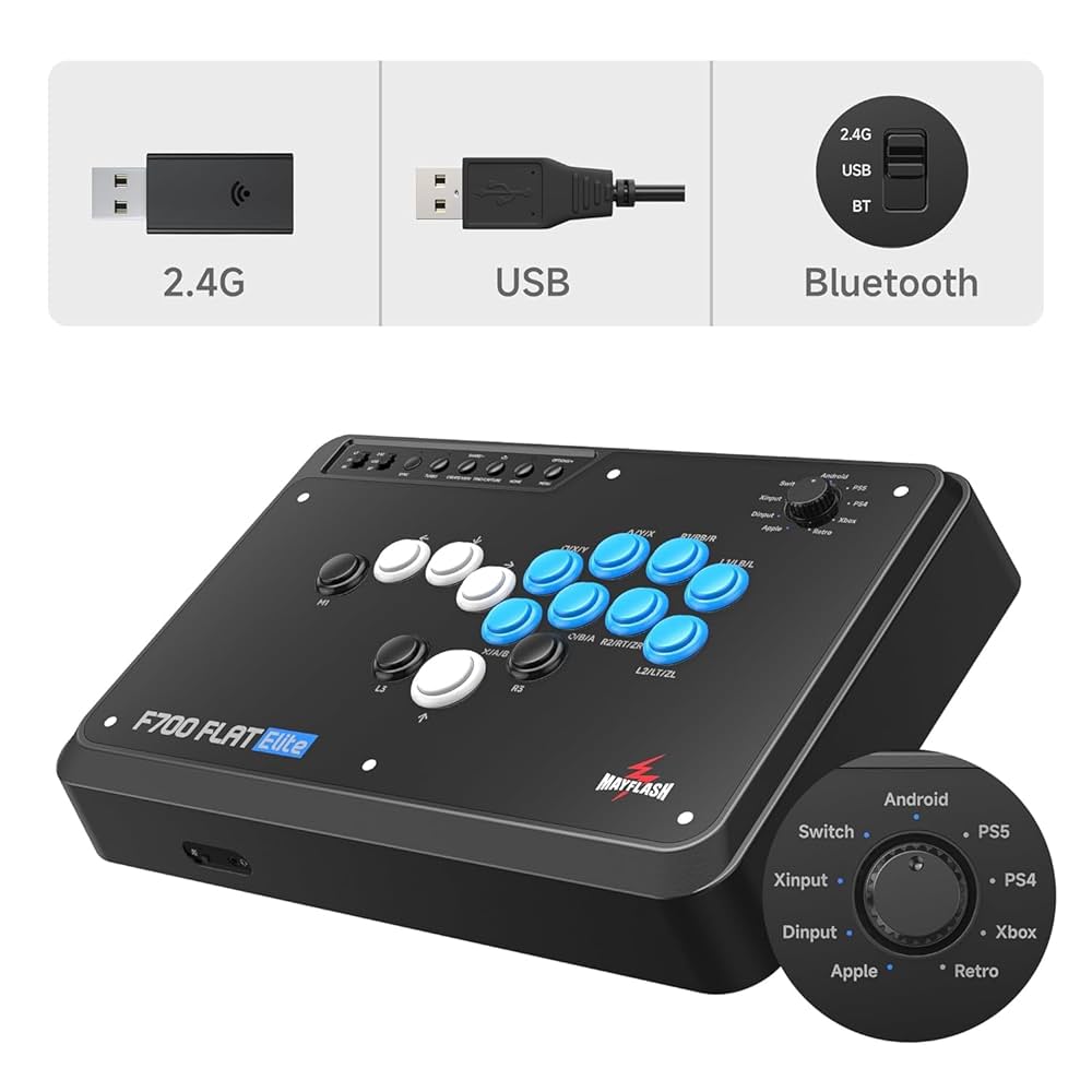 アケコン ワイヤレス アーケード コントローラー MAYFLASH F700 Amazon.com: MAYFLASH F700 FLAT Elite Wireless Arcade Stick