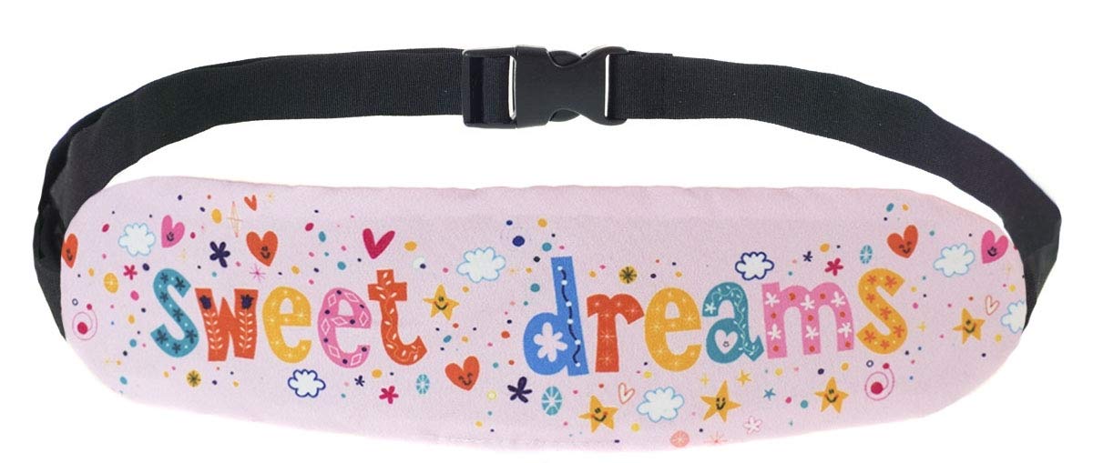Dwustronna opaska na głowę dla dzieci do siedzenia samochodowego, relief, opaska podtrzymująca z regulowanym paskiem, odciążająca kark, piękne sny Sweet Dreams [082]