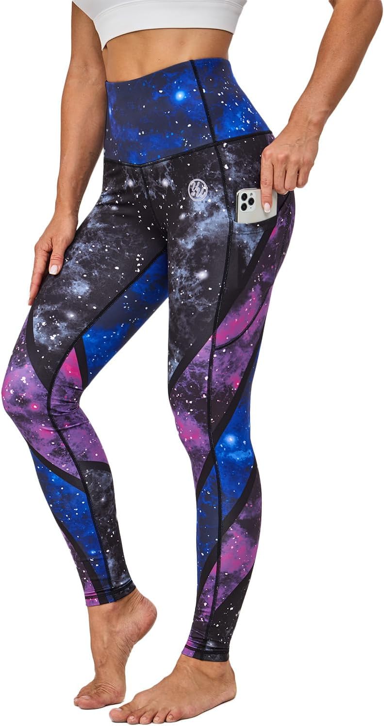 UIUO-UIPEU High Waisted Leggings for Women Tummy Control Yoga Pants with Pockets Workout Compression 7/8 Leggings - Image 4