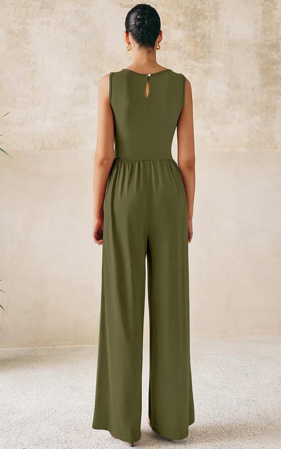 PRETTYGARDEN One Piece Jumpsuits for Women Dressy Casual Sleeveless Crewneck Wide Leg Rompers Jumpers Vacation Summer Outfits - Image 5