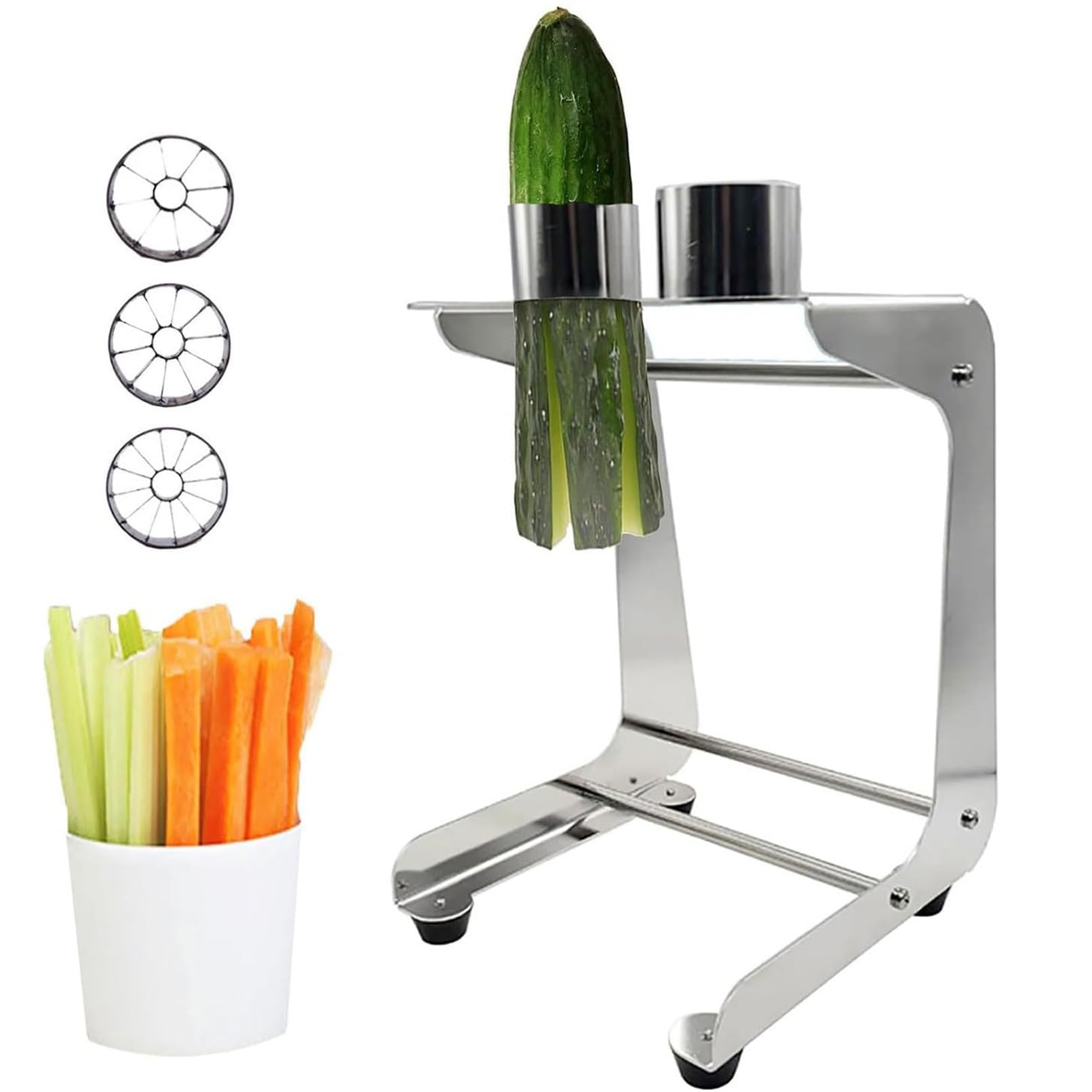 ZXINXIN Handy Carrot and Cucumber Stick Cutter, Manual Vegetable Slicer for Salad, Sushi and Meal Preparation, 45mm Diameter, Fast Slicing Tool for Kitchen 10+12-cut