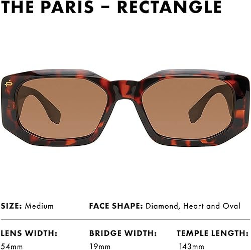 Miniatura 3 de Prive Revaux The Paris - Gafas de sol rectangulares hechas a mano, lentes polarizadas con 100% protección UV, para mujer