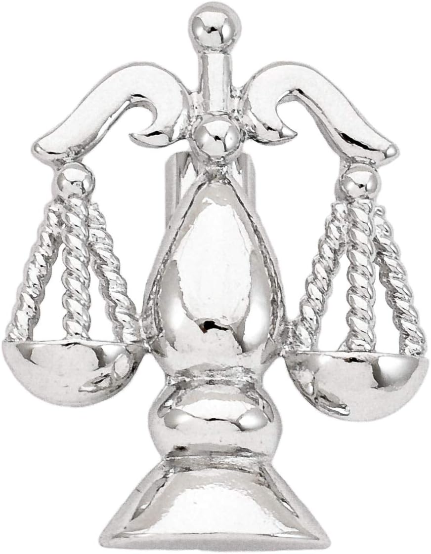 Ammvi Creations Silver-Rhodium Plated Scales of Justice Lawyer's Brooch Lapel Pin for Men