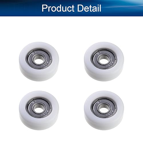 Miniatura 4 de Bettomshin 608Z - Polea de rodamiento de rueda plana, 0.315 in ID 1.260 in OD 0.472 in de grosor, polea de rodamiento de rodillos de nailon de