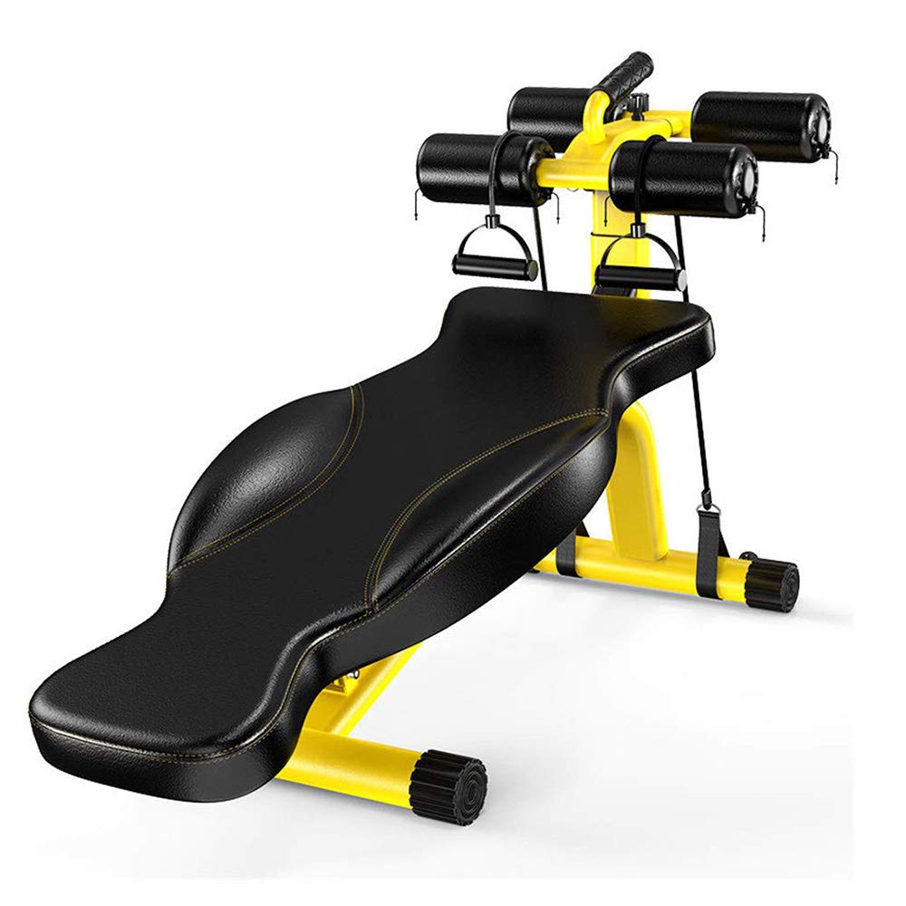 LLMLCFGravity Folding Inversion, Table Butterfly board back sit-up - fitness equipment home Multi-function dumbbell bench men's abdominal device For Pain Relief Therapy aid exercise,Yellow