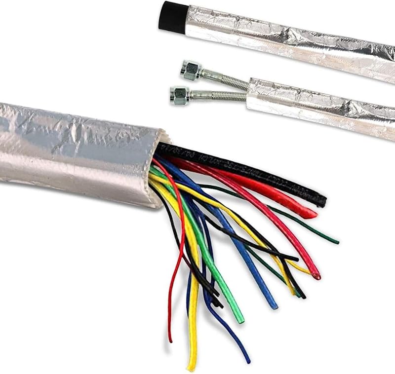 Manga térmica aluminizada Ummickl para linha de combustível, cabos e fios – 1/2" x 3,50 m