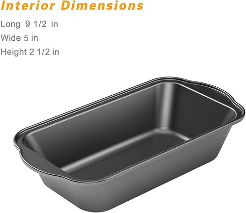 Miniatura 3 de Tiawudi Paquete de 3 moldes antiadherentes de acero al carbono para hornear, molde grande para pan, 9 1/2 x 5 pulgadas