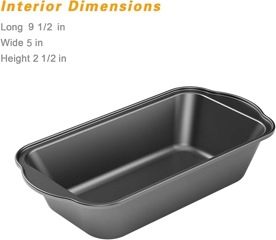 Tiawudi 3 Pack Nonstick Carbon Steel Baking Bread Pan, Large Loaf Pan, 9 1/2 x 5